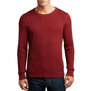 Farrell Mens Waffle Long Sleeve Crewneck Sweatshirt Medium Bordeaux